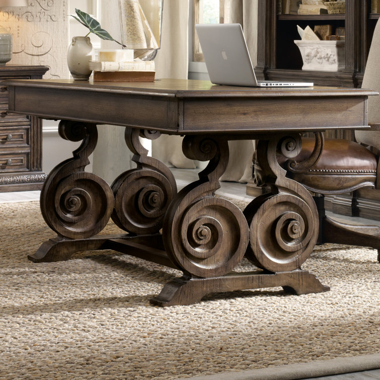 Traditional Walnut 3-Drawer Home Office Desk