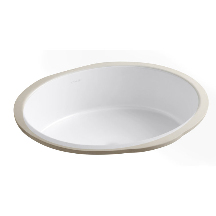 Elegant Verticyl White Ceramic Oval Undermount Bathroom Sink