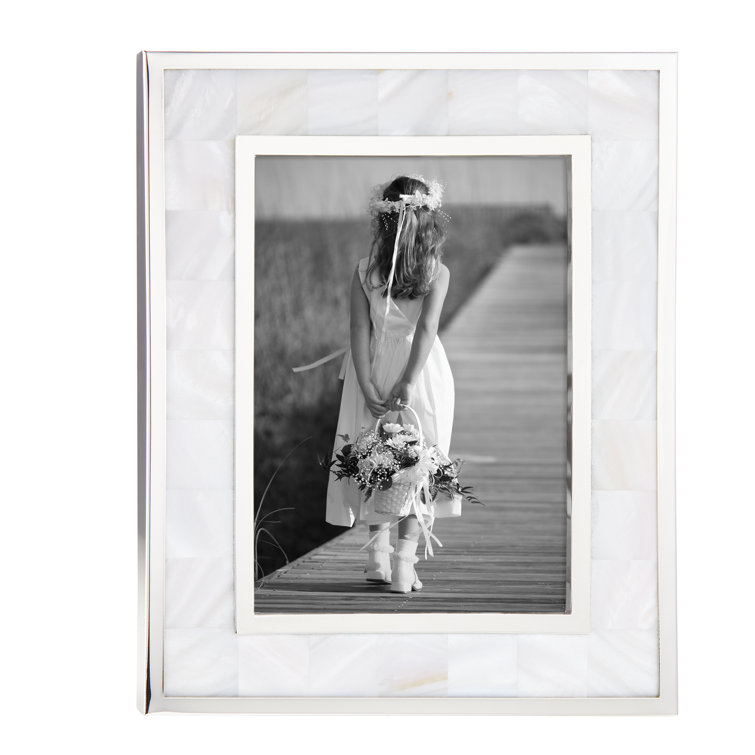 Coastal Elegance Blue and White Crystal Picture Frame 8" x 10"
