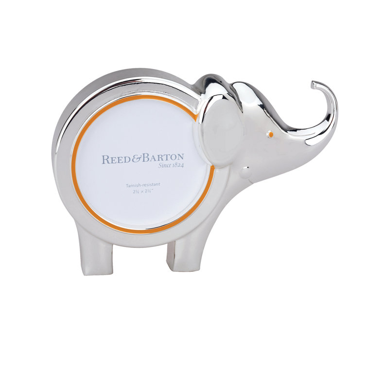 Silver Plated Elephant Shaped Tabletop Picture Frame