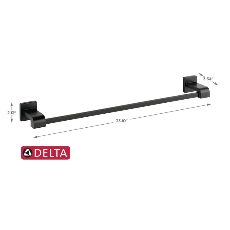 Matte Black 30" Modern Wall Mounted Towel Bar