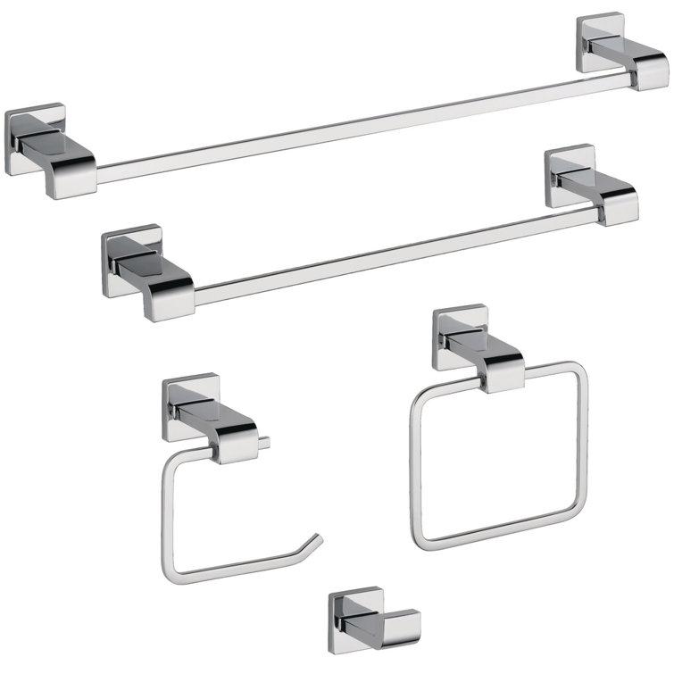 Polished Chrome Wall Mounted Modern Towel Ring