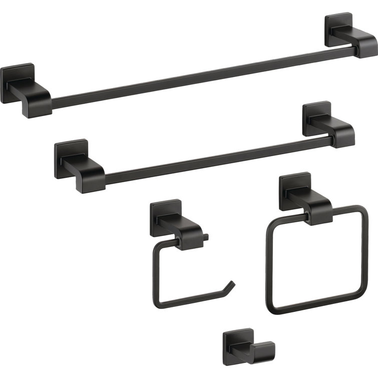 Matte Black 30" Modern Wall Mounted Towel Bar