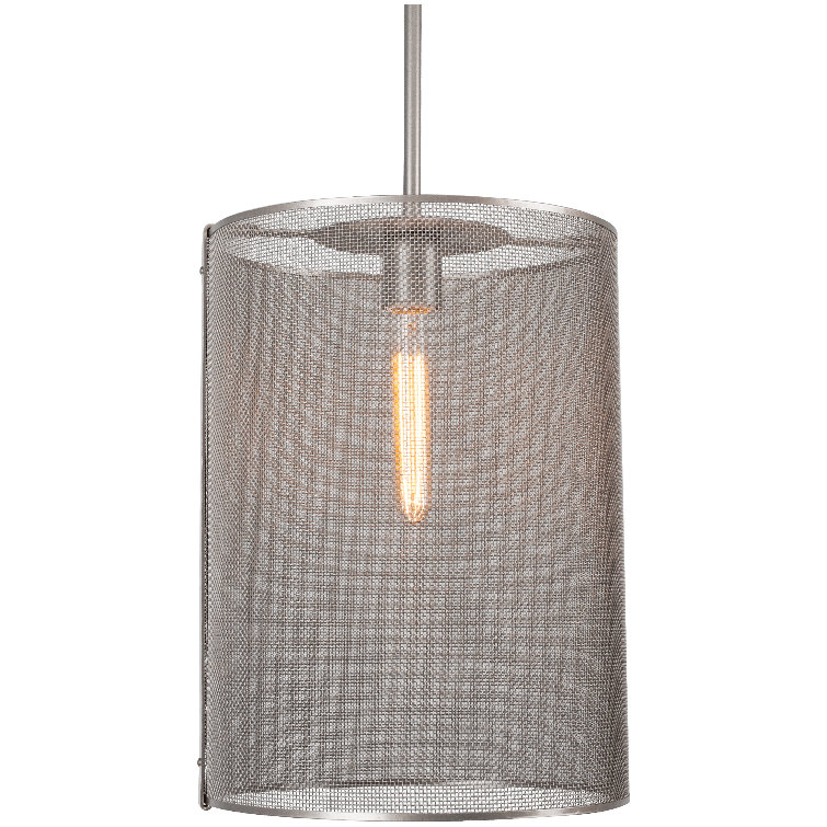 Uptown Mesh Oversized Pendant Light in Metallic Beige Silver