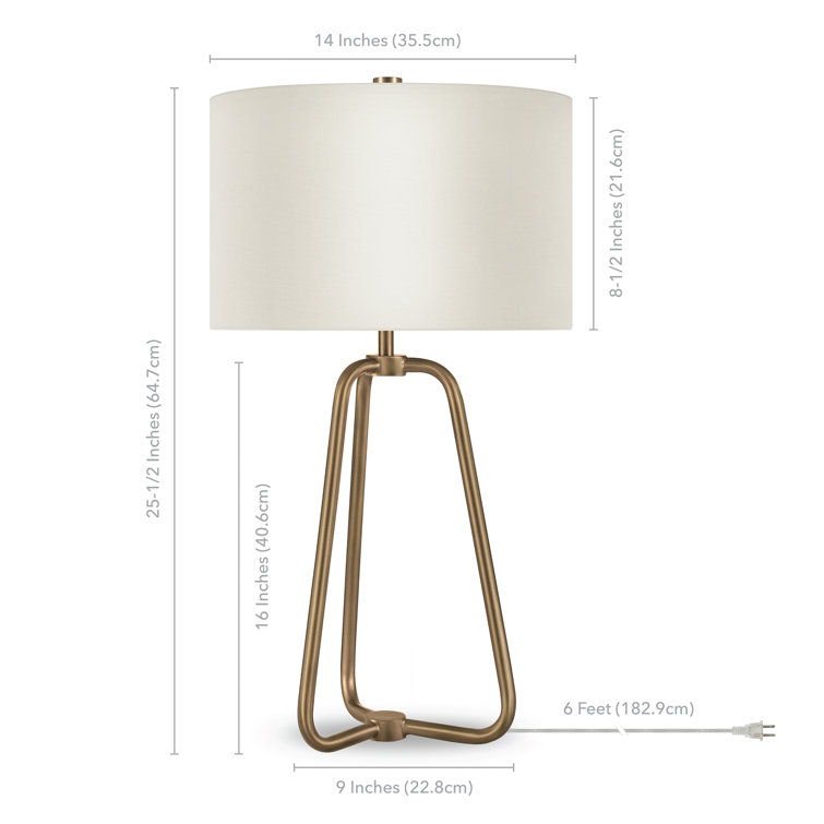 Marduk 25.5" White Linen Shade Tripod Table Lamp