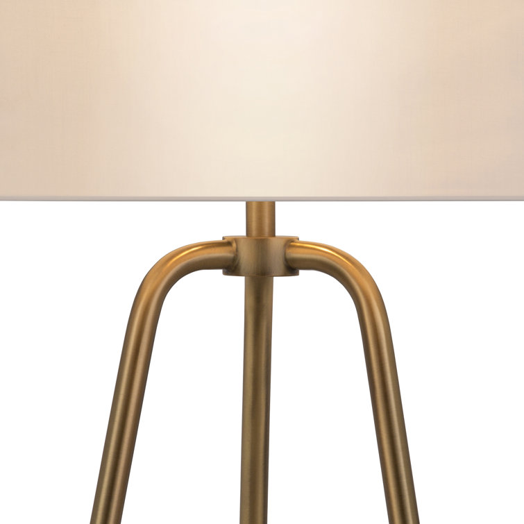 Marduk 25.5" White Linen Shade Tripod Table Lamp