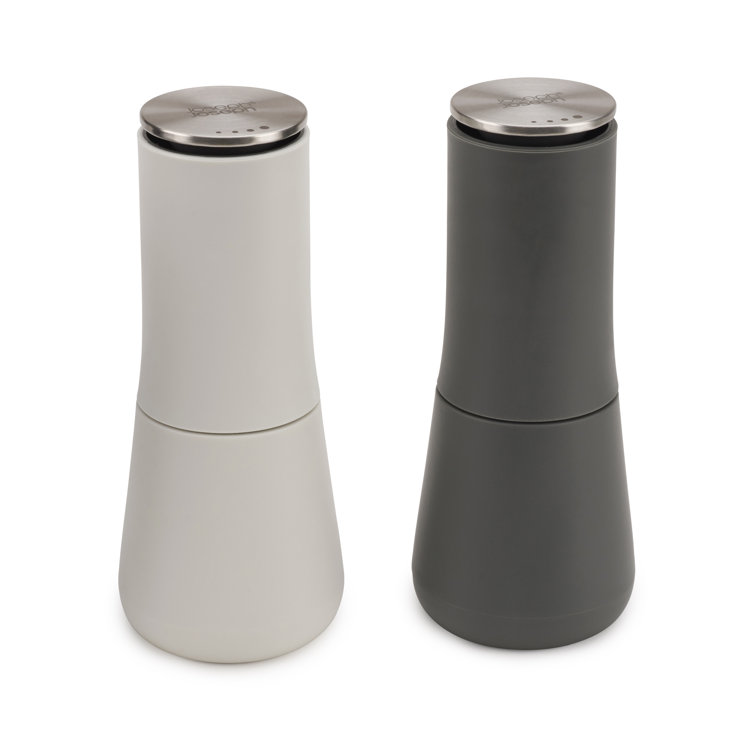 Gray and White Plastic Salt and Pepper Mill Set