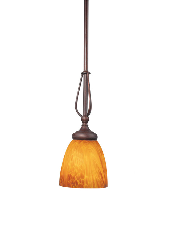 Kenshaw Bordeaux Red Mini Glass & Metal Pendant Light