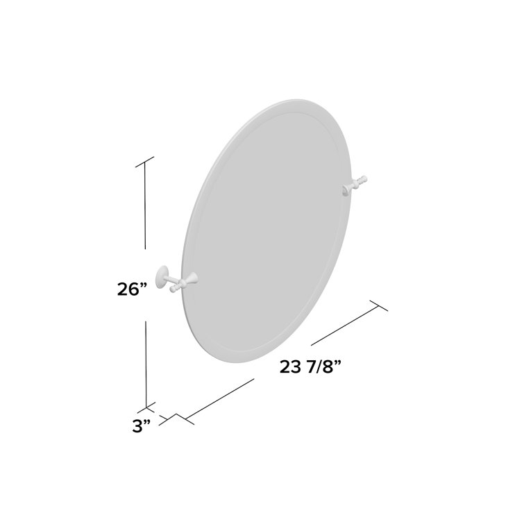 Elegant Oval Frameless 26" Vanity Mirror in Oil Rubbed Bronze