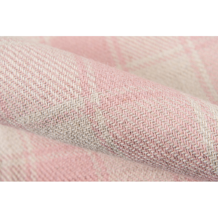 Handmade Marlborough Pink Wool Plaid 3'6" x 5'6" Area Rug