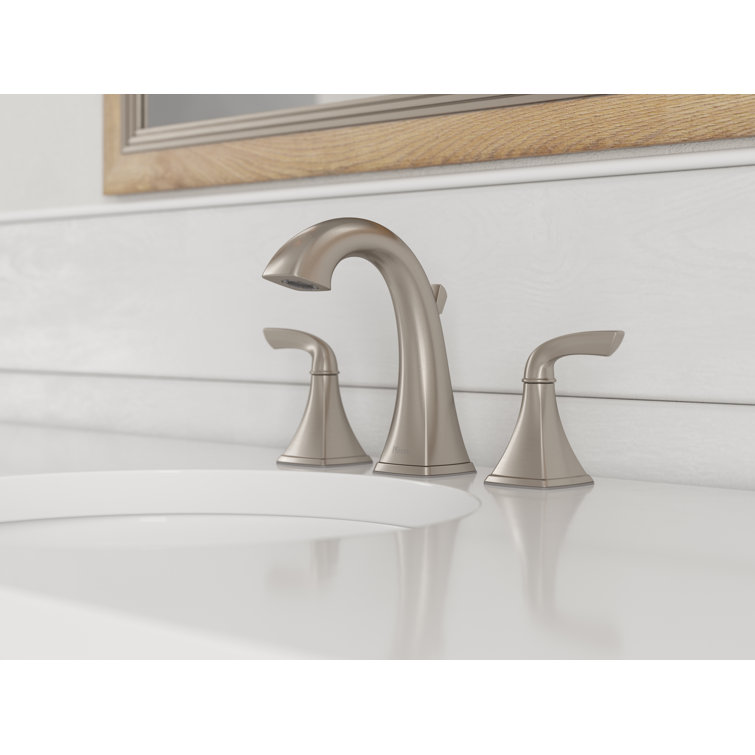 Brushed Nickel Widespread Double Handle Bath Faucet