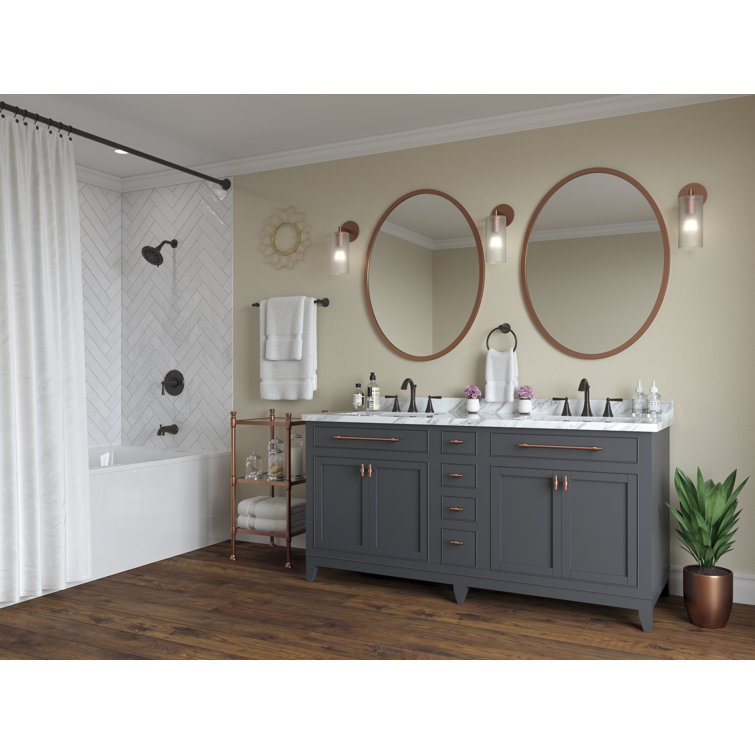 Tuscan Bronze Double Handle Widespread Bathroom Faucet