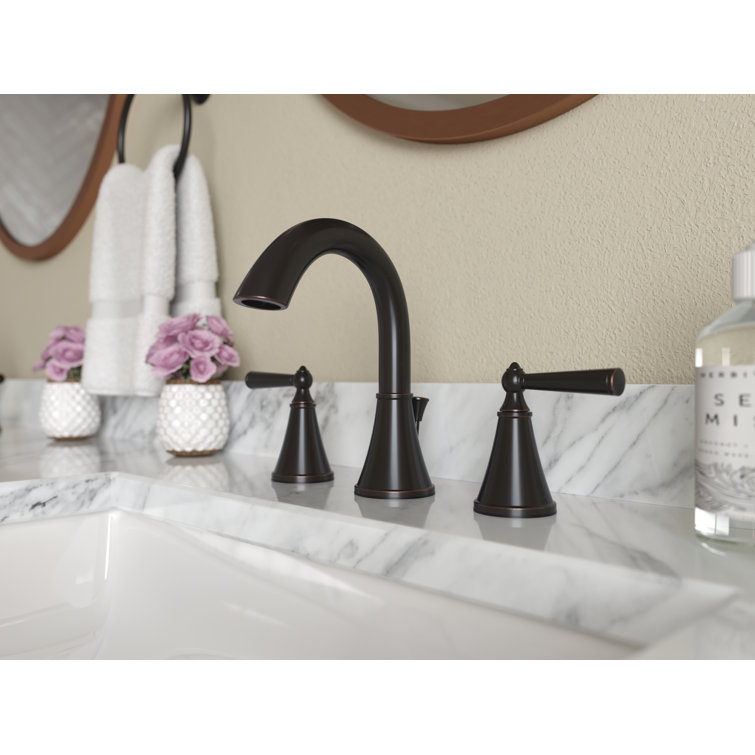 Tuscan Bronze Double Handle Widespread Bathroom Faucet