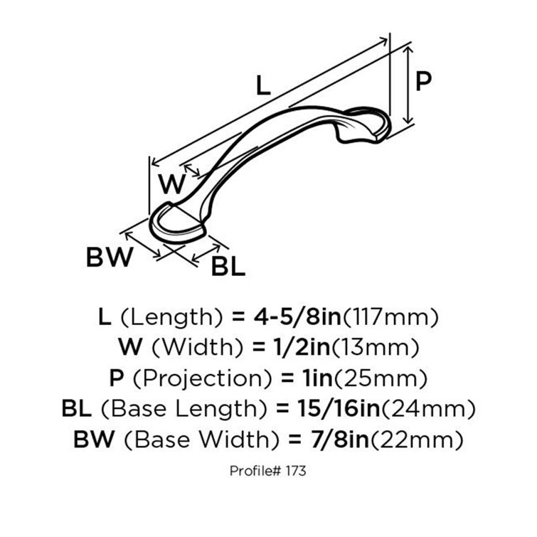 Polished Chrome 3-Inch Center to Center Arch Pull