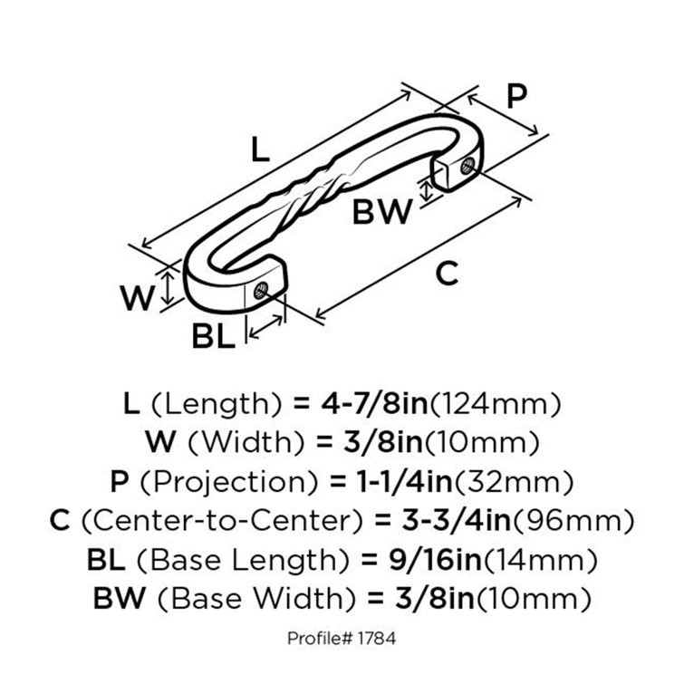 Satin Nickel 5 1/16" Center to Center Arch Cabinet Pull