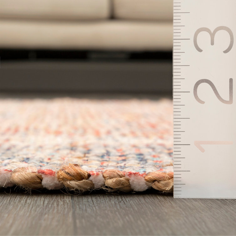Multicolor Square Synthetic Medallion Area Rug with Tassels