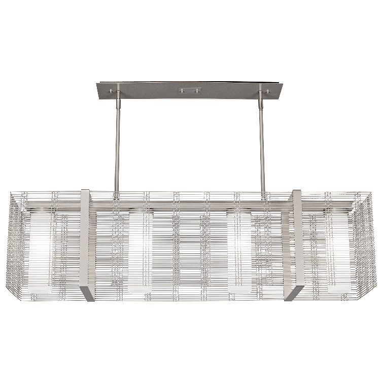 Urban Mesh Chic 4-Light Metallic Beige Silver Kitchen Island Pendant