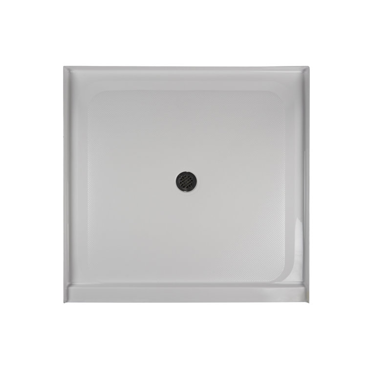 White Acrylic 48" x 48" Square Shower Base with Center Drain
