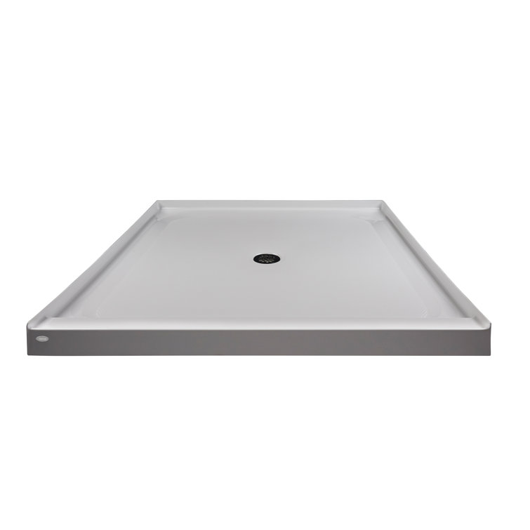 White Acrylic 48" x 48" Square Shower Base with Center Drain