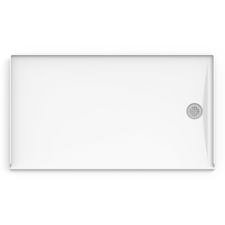 60" White Acrylic Single Threshold Shower Base