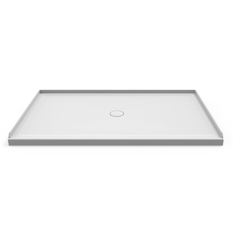 White Acrylic 60" x 36" Center Drain Shower Base