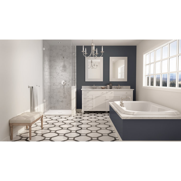 White Acrylic 32" x 48" Rectangular Shower Base