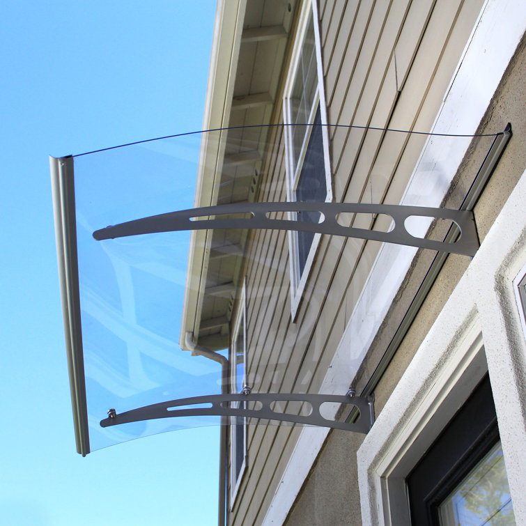Frosted Polycarbonate Door and Window Awning with Aluminum Brackets