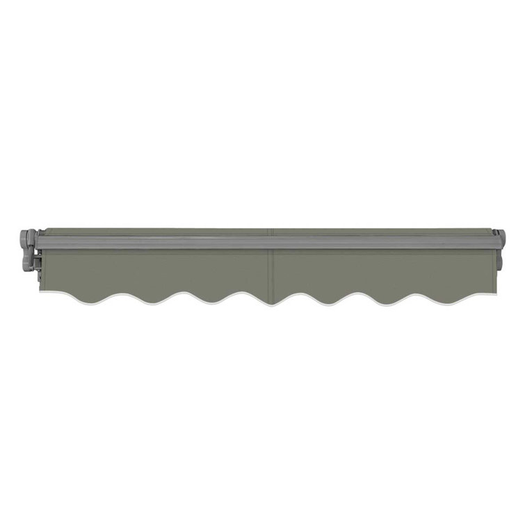 Gray Metal Retractable Patio Awning with Aluminum Frame