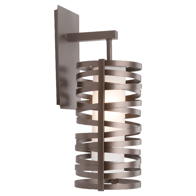 Tempest Spiral Bronze Wall Sconce with Frosted Glass Diffuser