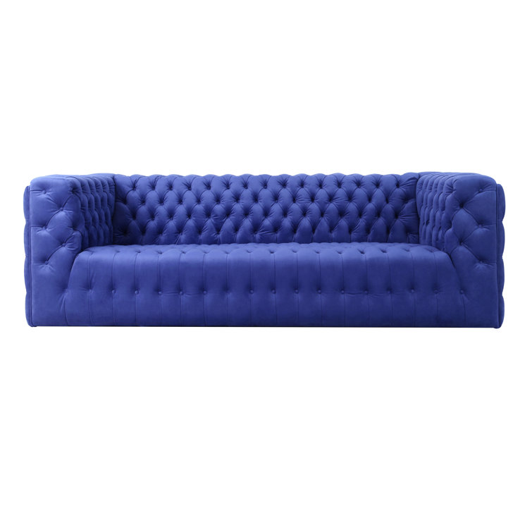 Vicenza Blue Velvet Tufted Chesterfield Sleeper Sofa