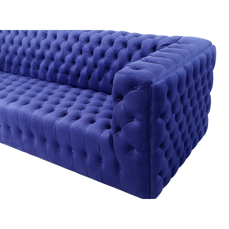 Vicenza Blue Velvet Tufted Chesterfield Sleeper Sofa
