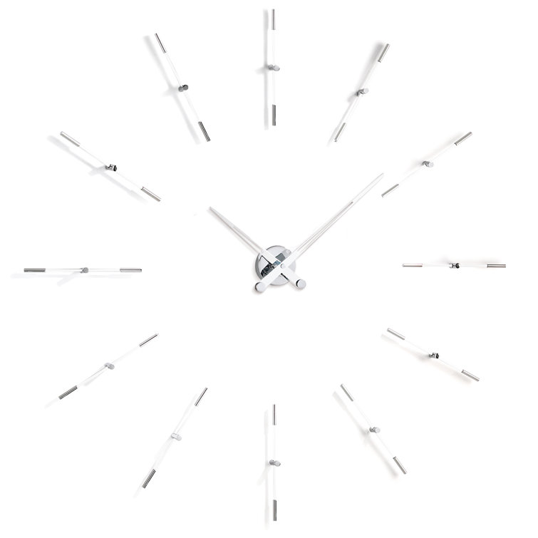 Oversized White Metal Round Wall Clock