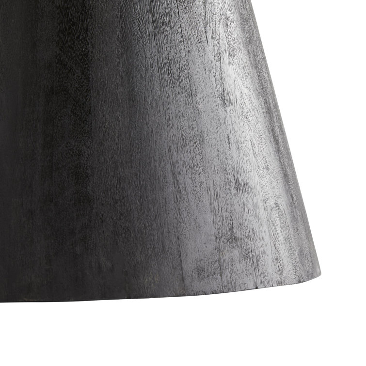 Theodore Round Gray Marble and Wood Dining Table