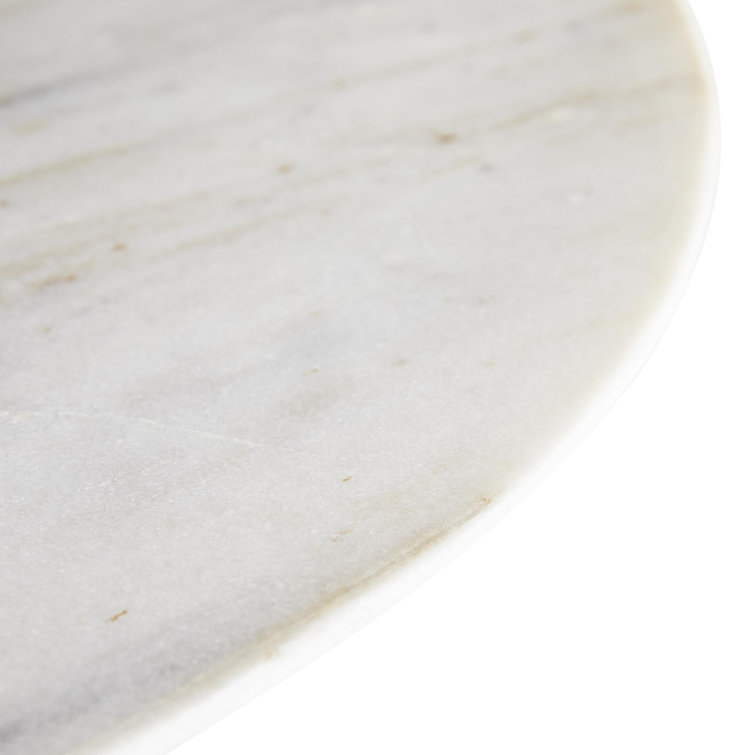 Contemporary Celeste 42.5" Round Marble & Wood Bar Table