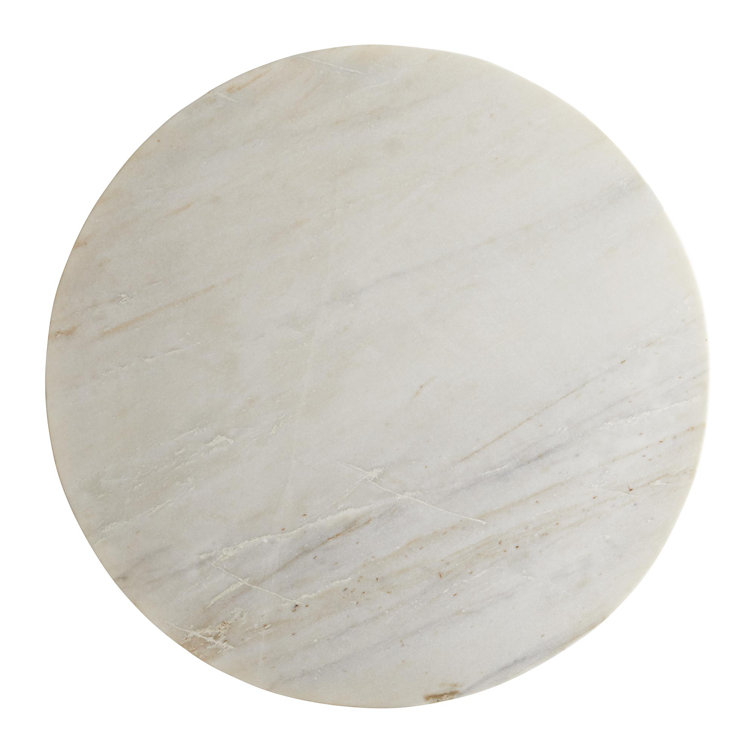 Contemporary Celeste 42.5" Round Marble & Wood Bar Table
