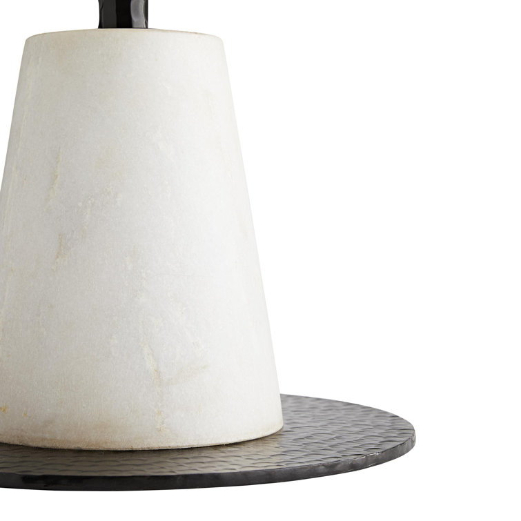 Contemporary Celeste 42.5" Round Marble & Wood Bar Table