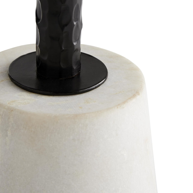 Contemporary Celeste 42.5" Round Marble & Wood Bar Table
