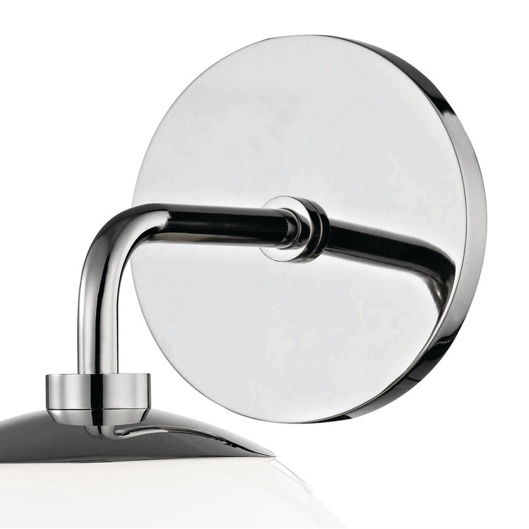 Polished Nickel Frosted Glass Globe Wall Sconce