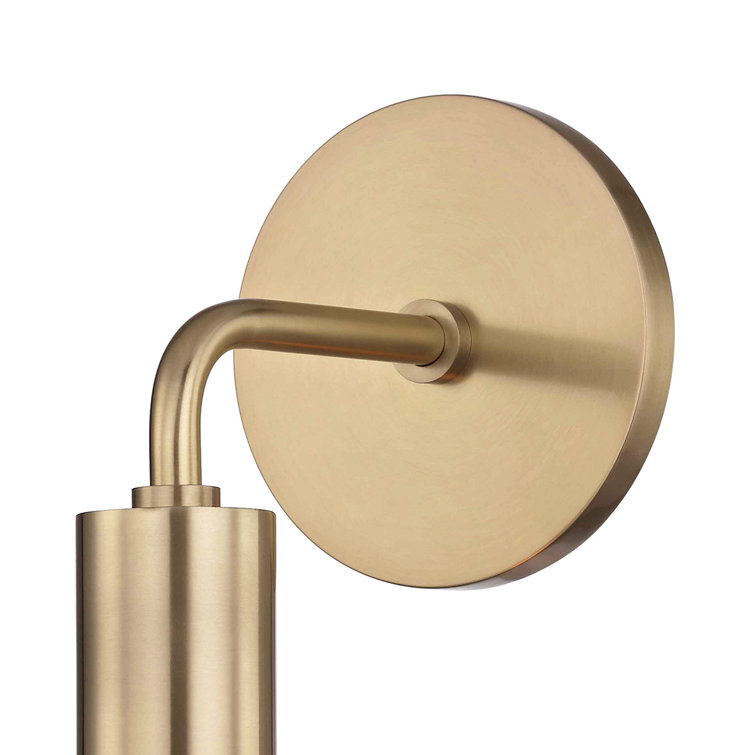 Aged Brass Single Light Dimmable Metal Sconce