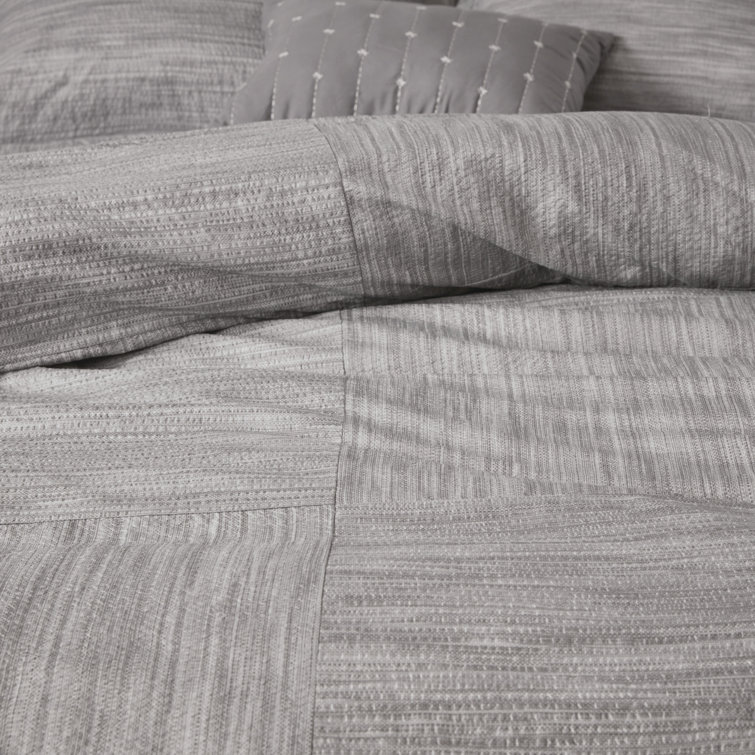 Gray California King 7-Piece Seersucker Comforter Set