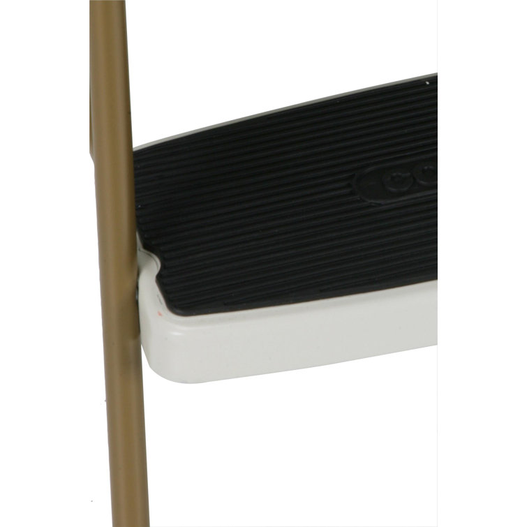 Gold and Cream Steel Foldable 2-Step Chair