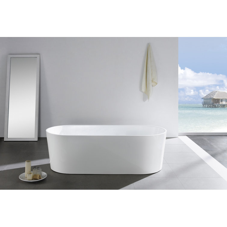 Ovale 67'' White Freestanding Acrylic Bathtub