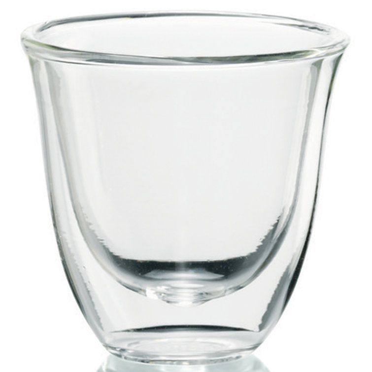De'Longhi Clear Double Walled Thermo Espresso Glasses, Set of 2, 60ml
