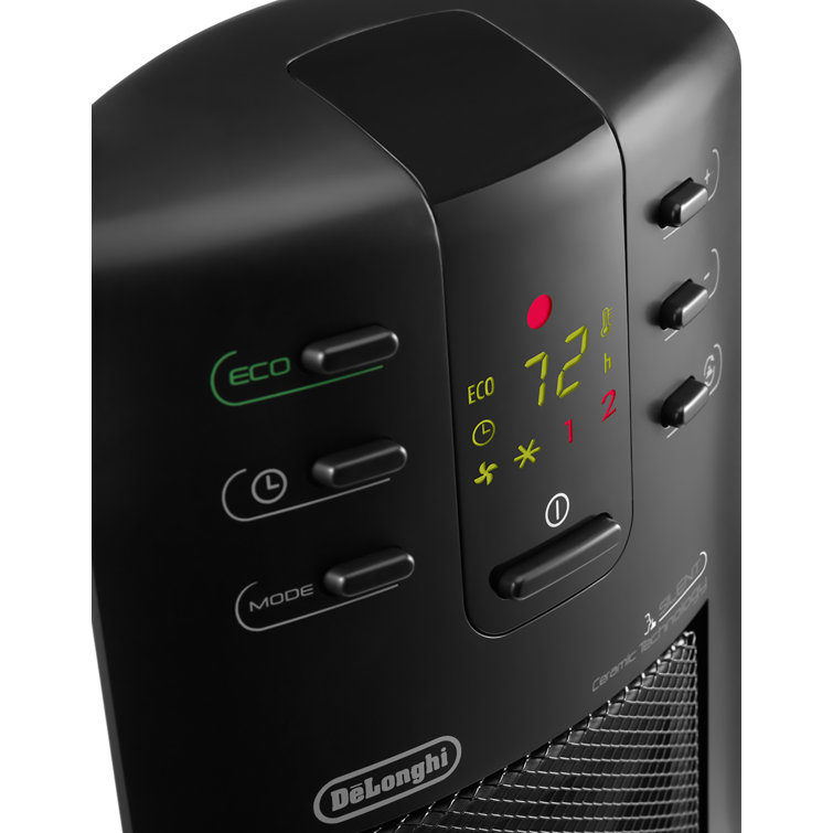 De'Longhi Black Ceramic Tower Heater with Thermostat and Auto Shut-off
