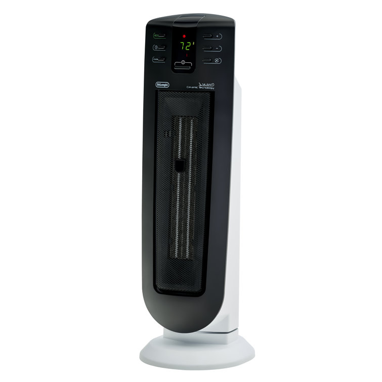 De'Longhi Black Ceramic Tower Heater with Thermostat and Auto Shut-off
