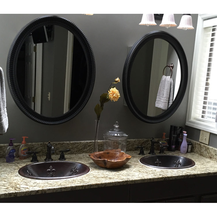 19" Oval Hand-Hammered Copper Bathroom Vessel Sink