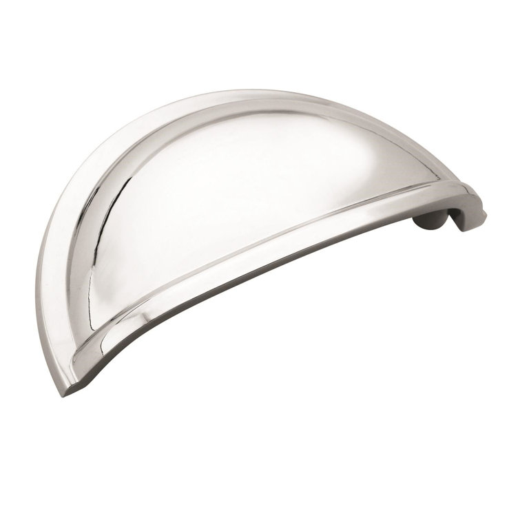 Polished Chrome Traditional Cup Pull with Mounting Hardware