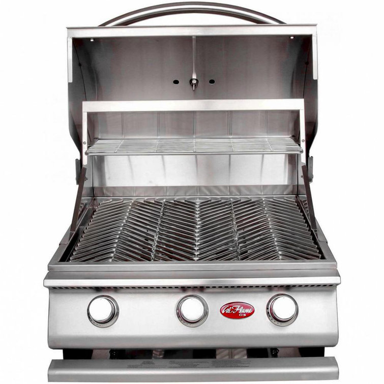Stainless Steel 24'' Built-in 3-Burner Propane Gas Grill