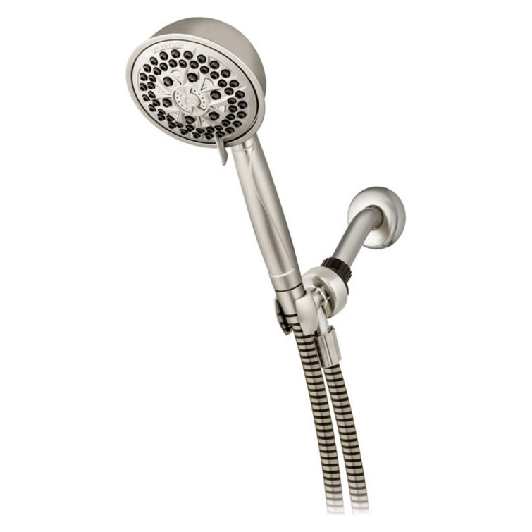 Brushed Nickel 7-Setting Handheld Shower Head with PowerPulse Massage