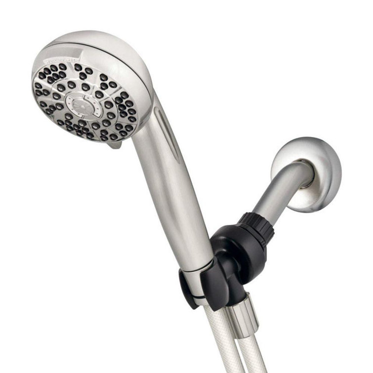 Brushed Nickel 6-Setting Handheld Showerhead with PowerPulse Massage